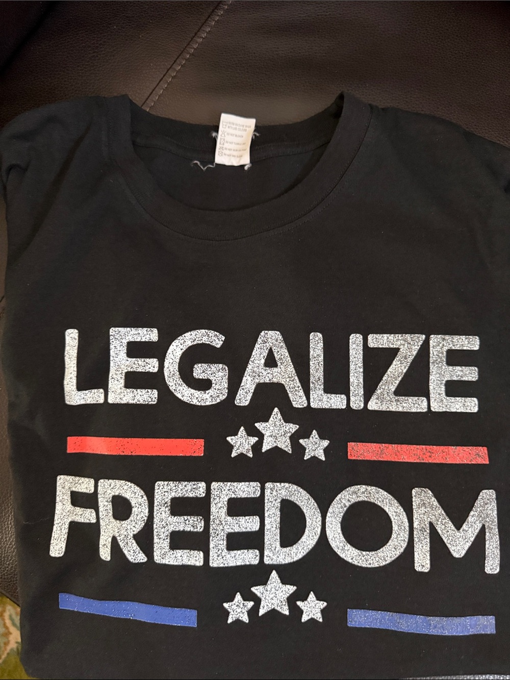 Adult Black 'Legalize Freedom' Graphic Tee